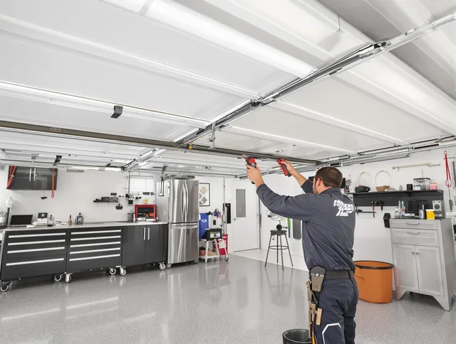 Overhead garage door repair service by Plainville Garage Door Repair in Plainville